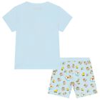 Blue Teddy Bear Logo Shorts Set, 1, hi-res