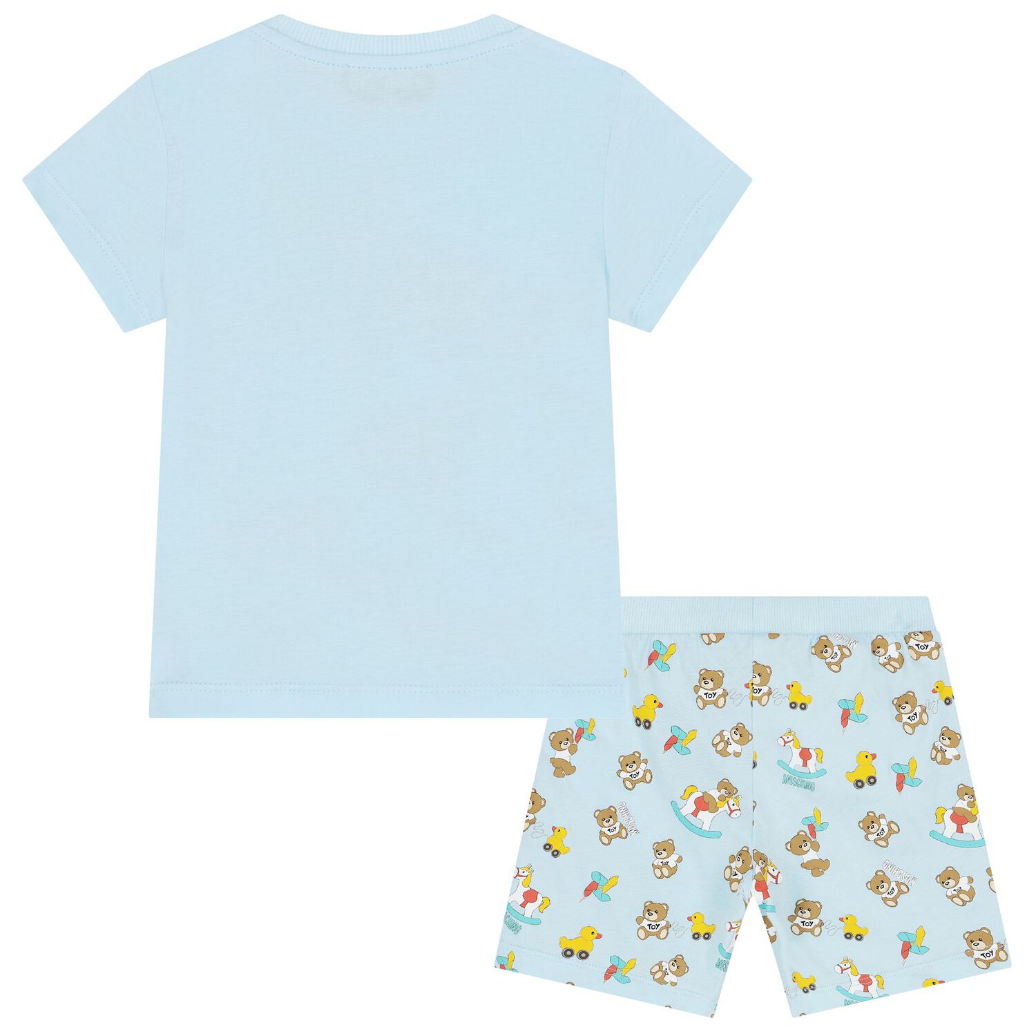 Blue Teddy Bear Logo Shorts Set, 1, hi-res