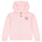 Girls Pink Logo Hooded Zip Up Top, 1, hi-res
