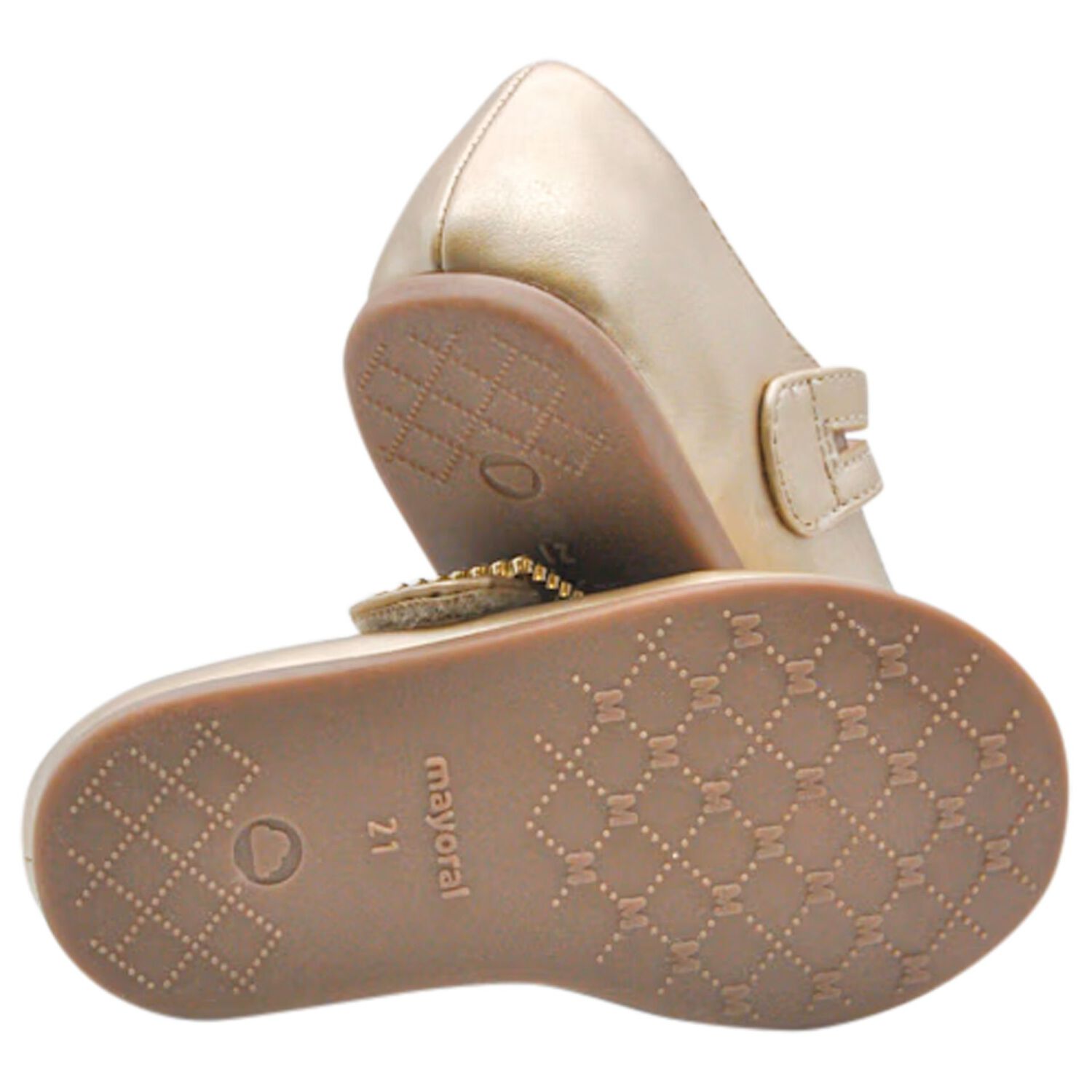 Younger Girls Gold Patent Leather Shoes, 2, hi-res image number null