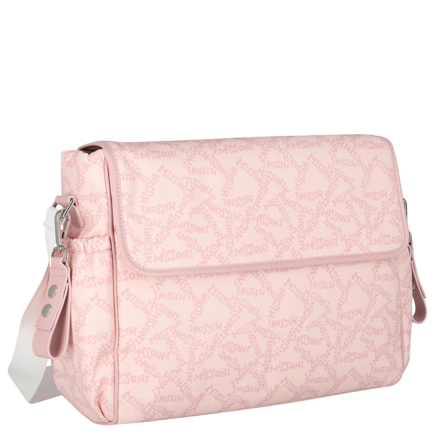 Baby Girls Pink & White Logo Changing Bag ( 34cm ), 2, hi-res