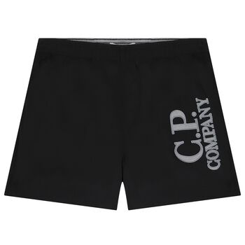 Boys Black Logo Swim Shorts