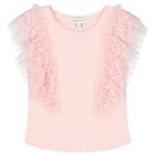 Girls Pink Ruffled Top, 1, hi-res
