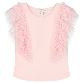 Girls Pink Ruffled Top