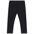 Younger Girls Ivory & Black Teddy Bear & Heart Leggings Set, 1, hi-res