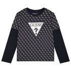 Boys Navy Blue Logo Joggers Set, 1, hi-res