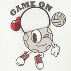 Younger Boys Ivory Football T-Shirt, 1, hi-res