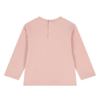 Younger Girls Pink Flower Long Sleeve Top