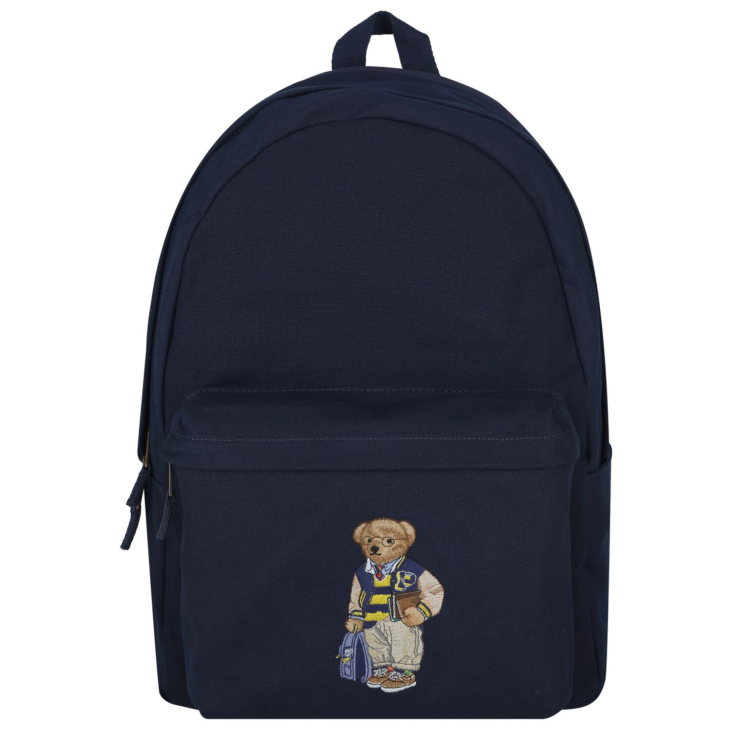 Boys Navy Blue Canvas Polo Bear Backpack ( 44cm ), 1, hi-res