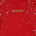 Girls Red Embellished Logo Sweatshirt, 2, hi-res