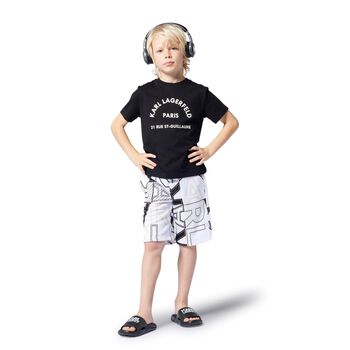 Boys White Logo Shorts