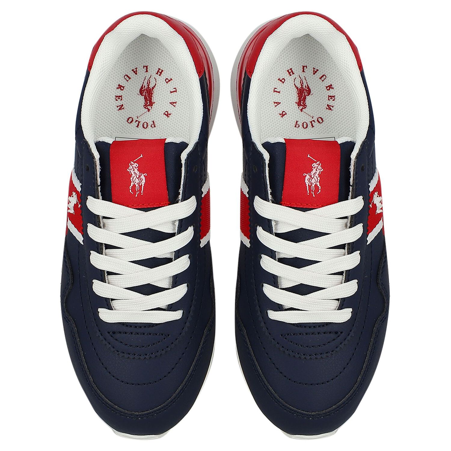 Boys Navy Blue & Red Trainers, 1, hi-res