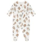 Baby Girls White Bear & Bunny Babygrows ( 2-Pack ), 3, hi-res