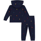 Baby Boys Navy Logo Tracksuit, 1, hi-res