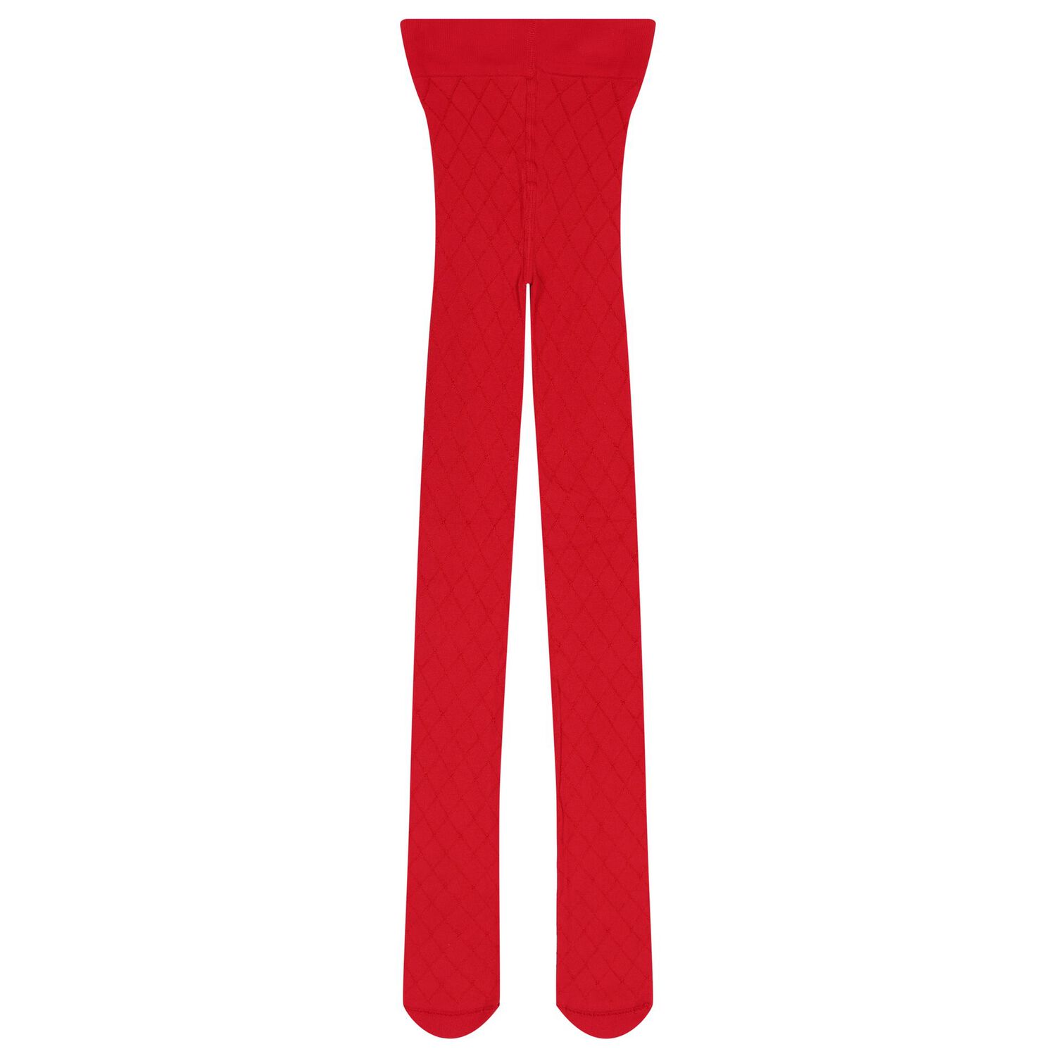 Girls Red Diamond Jacquard Tights, 1, hi-res