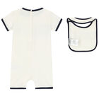 Baby Boys Ivory Logo Romper Set, 1, hi-res