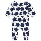 White & Navy Boke Flower Babygrows ( 2 Pack ), 1, hi-res