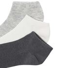 Boys Grey & White Socks (3 Pack) , 3, hi-res