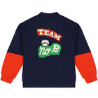 Boys Navy & Red Logo Zip Up Top, 1, hi-res