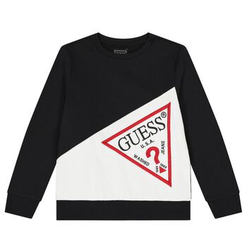Guess Boys Black Logo Sweatshirt, 2 Boys Black Logo Sweatshirt