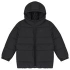 Boys Black Logo Puffer Jacket, 1, hi-res