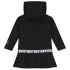 Girls Black Logo Hooded Dress, 1, hi-res