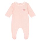 Baby Girls Pink Logo Babygrow, 1, hi-res