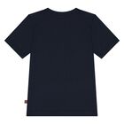Younger Boys Navy Blue Logo T-Shirt, 2, hi-res