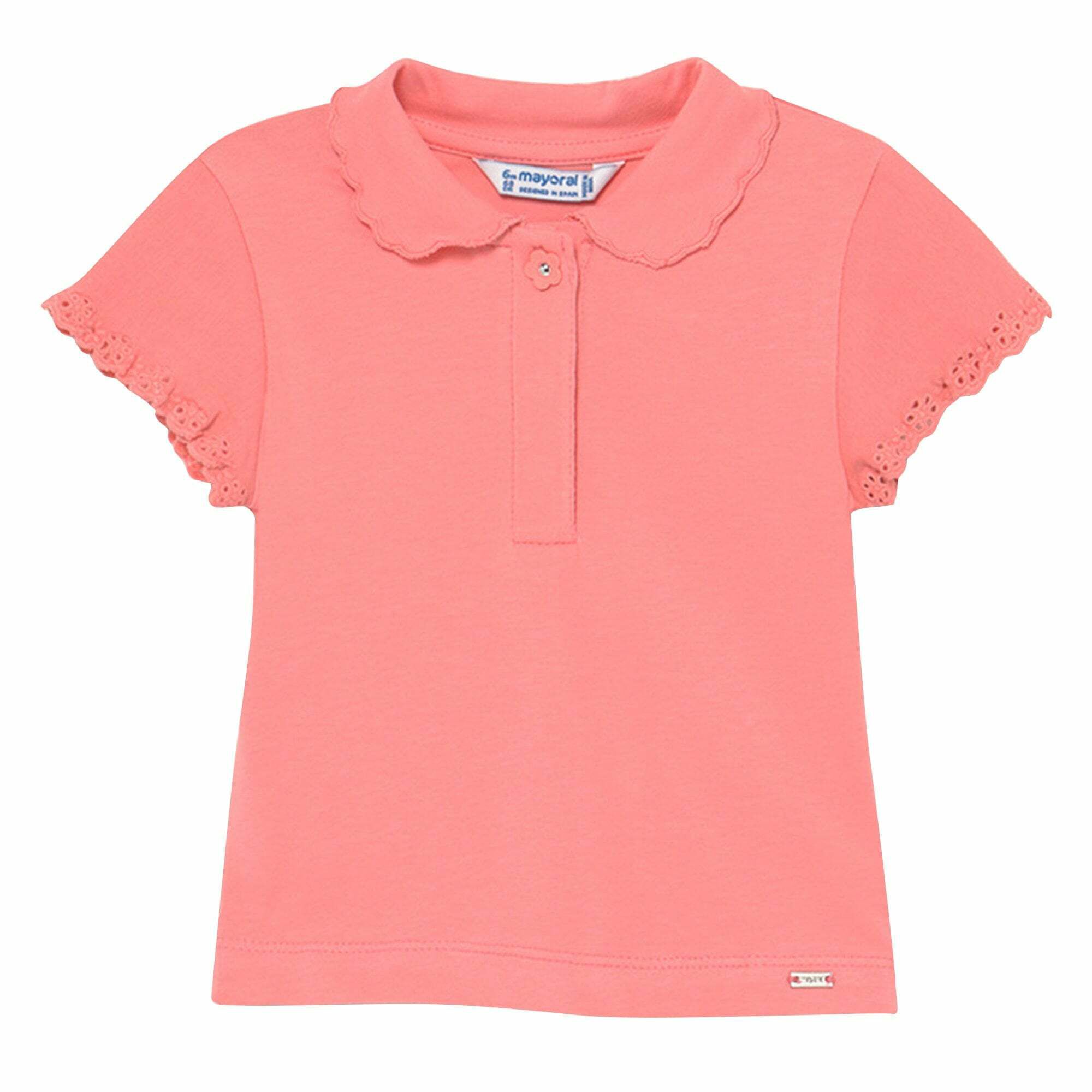 Mayoral Baby Girls Pink Polo Shirt Junior Couture UK