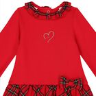 Baby Girls Red Tartan Dress, 1, hi-res