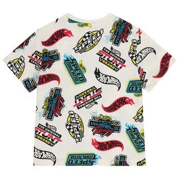 Boys Ivory Hot Wheels T-Shirt 
