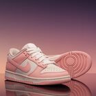 Girls Pink & White Dunk Low Trainers, 2, hi-res