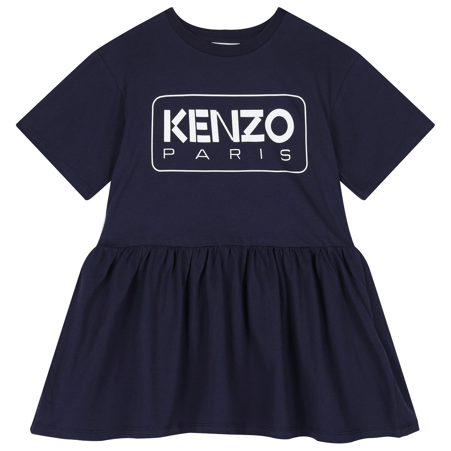 Girls Navy Blue Logo Dress, 2, hi-res