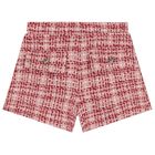 Girls Pink & Red Tweed Shorts, 2, hi-res