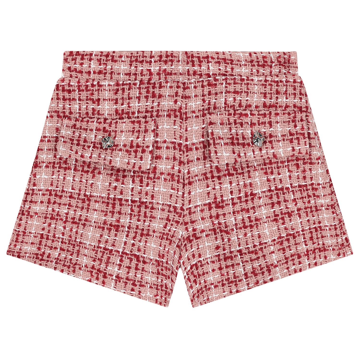 Girls Pink & Red Tweed Shorts, 2, hi-res