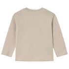Younger Boys Beige Dog Long Sleeve Top, 2, hi-res