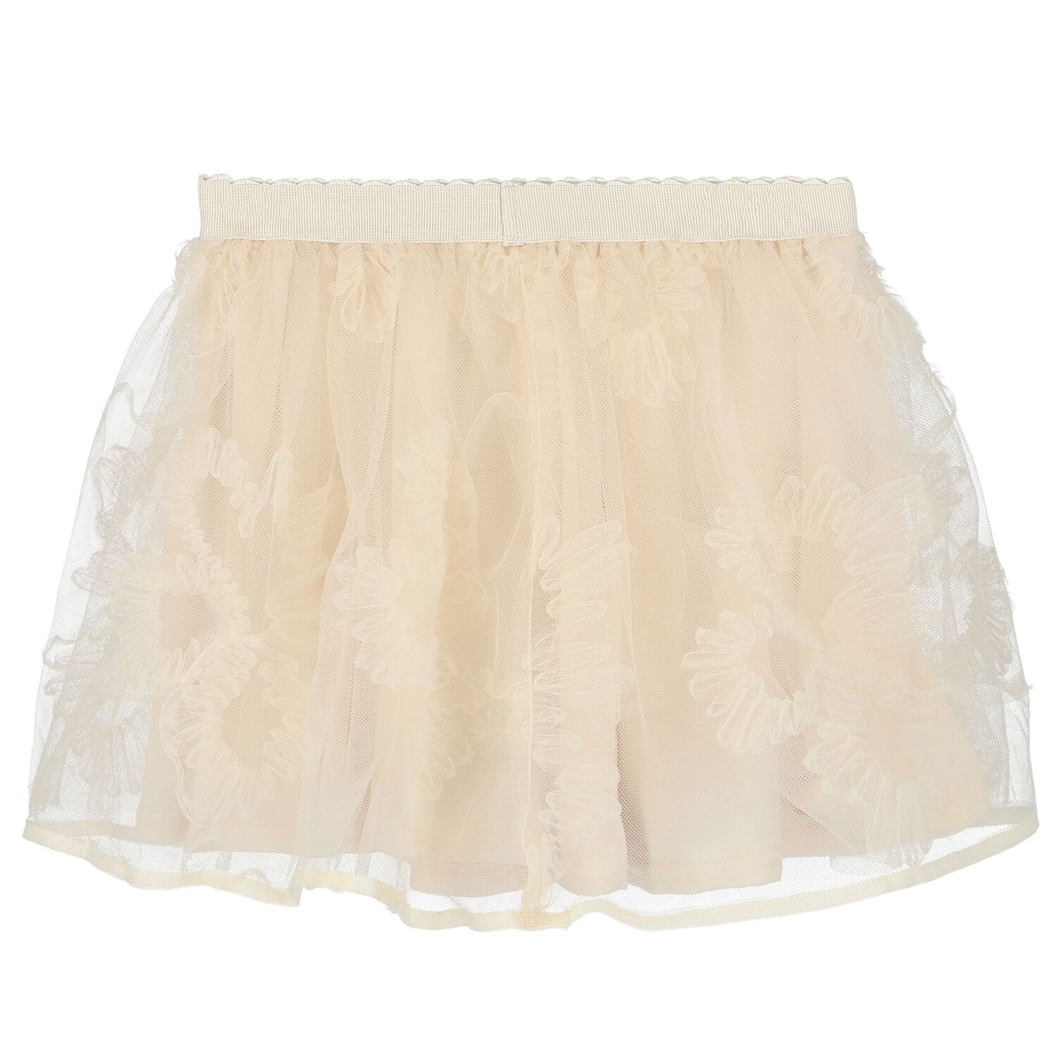 Younger Girls Ivory Tulle Skirt, 3, hi-res image number null