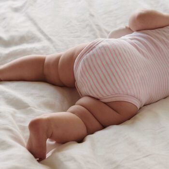 Baby Girls Pink & White Bodysuits ( 2-Pack )