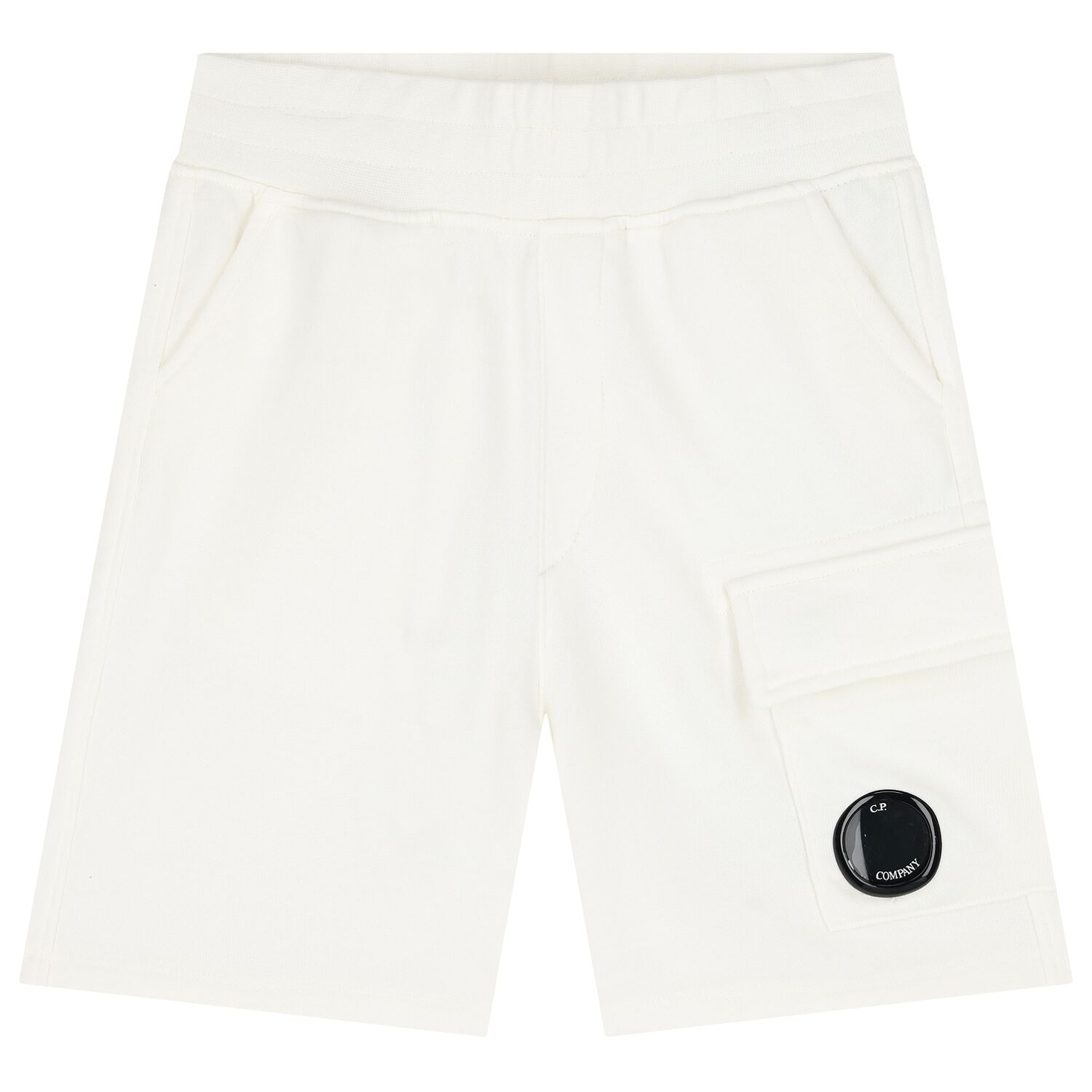 Boys White Logo Shorts, 1, hi-res