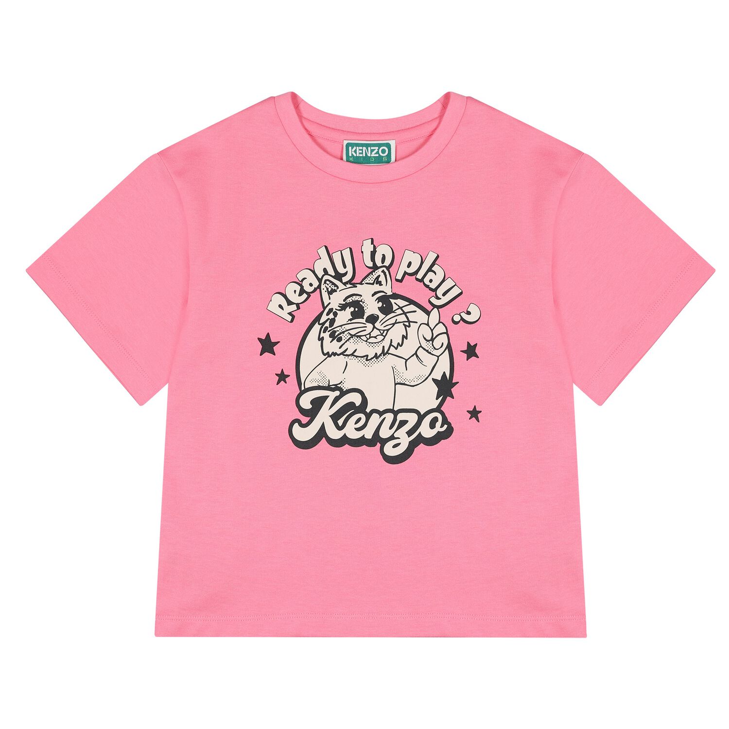 Girls Pink Tiger Logo T-Shirt, 1, hi-res