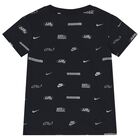 Boys Black Logo T-Shirt, 1, hi-res
