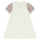 Younger Girls Ivory Logo Heart Dress, 1, hi-res
