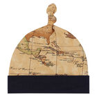 Baby Boys Beige & Navy Blue Geo Map Hat, 1, hi-res