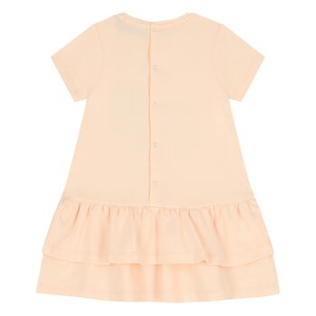 Younger Girls Pink Butterflies Logo Dress