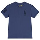 Boys Navy Blue Logo T-Shirt, 1, hi-res