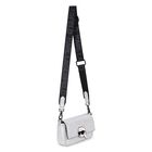 Girls Metallic Silver Ikonik Karl Logo Handbag, 1, hi-res