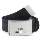 Boys Black Logo Belt, 1, hi-res