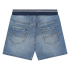 Younger Boys Blue Denim Shorts, 1, hi-res