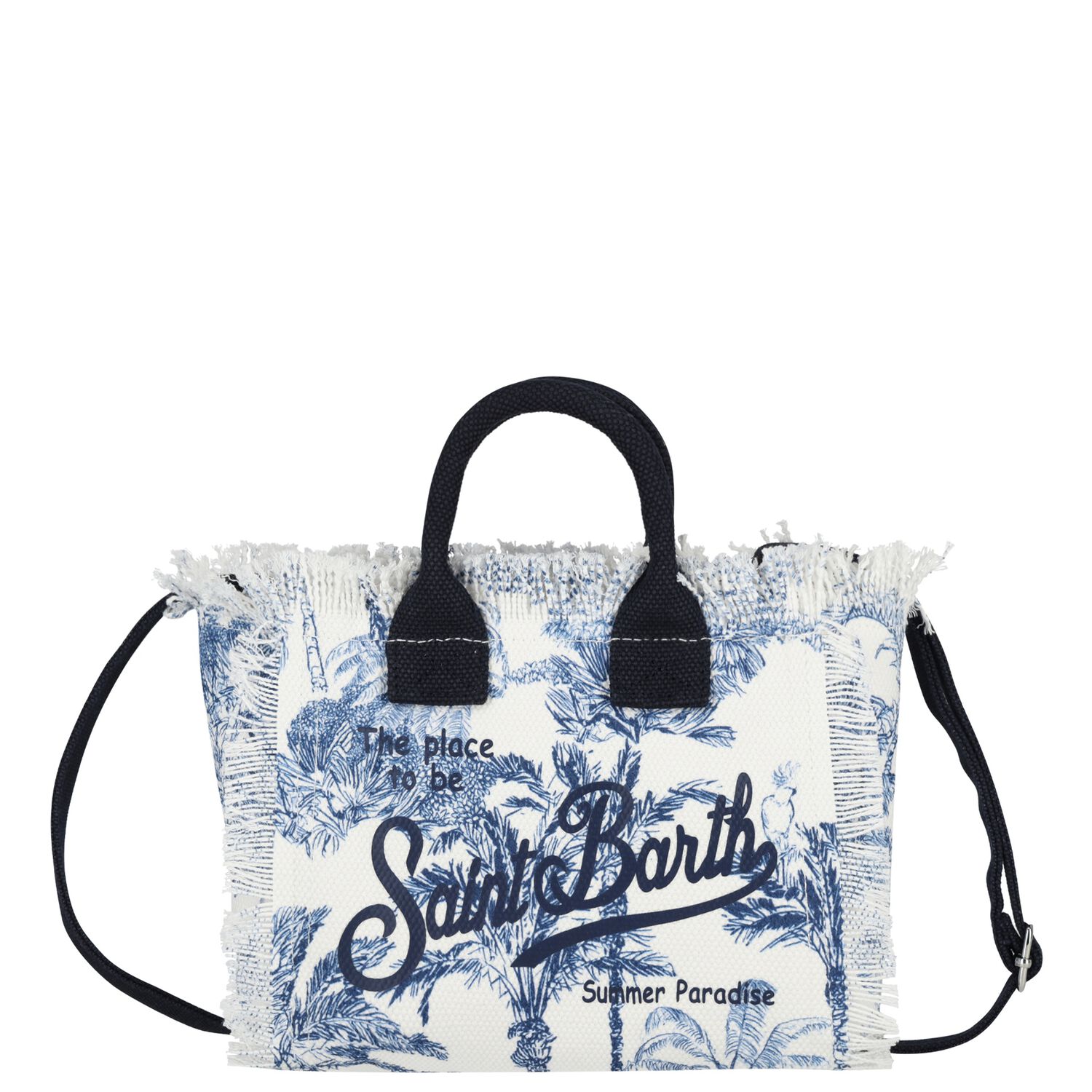 Girls White & Blue Vanity Jungle Mini Handbag ( 22cm ), 1, hi-res