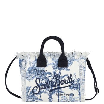 Girls White & Blue Vanity Jungle Mini Handbag ( 22cm )